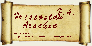 Hristoslav Arsekić vizit kartica